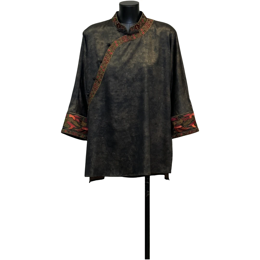 「利琪高订」国风新中式气质轻奢百搭重工刺绣太太服衬衫A6579