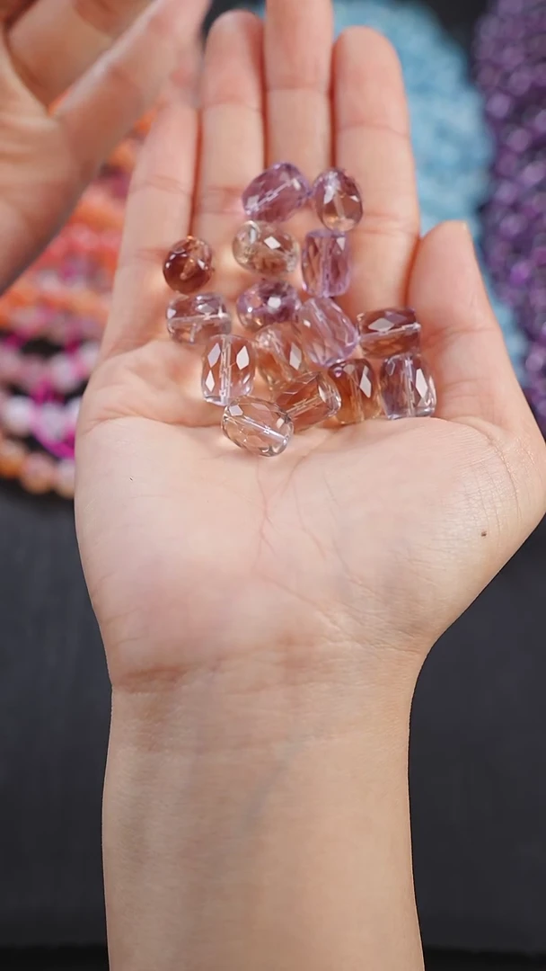 【闪购商品】水晶单株未镶嵌A0034-紫黄晶桶珠单株-多样性发其一