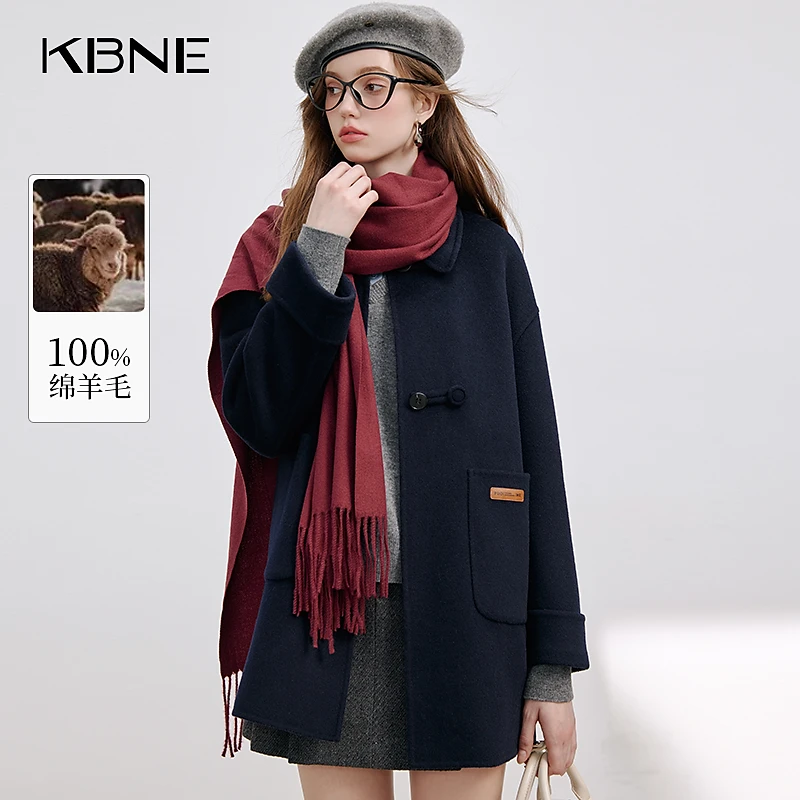 【全羊毛】KBNE双面呢大衣女款爆款2025新款中长款冬季新款毛呢外套