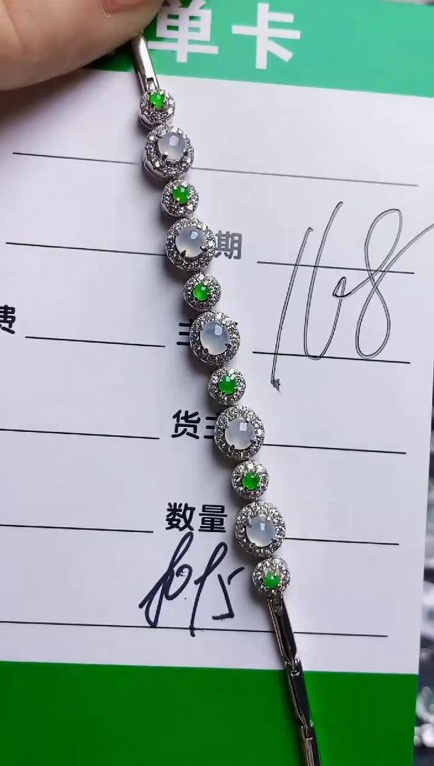 银S925镶嵌戒指翡翠8095