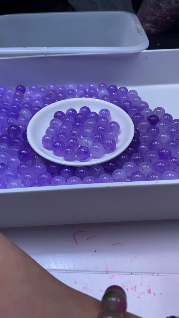 颈饰未镶嵌水晶W3242紫色碧玺14mm*3颗