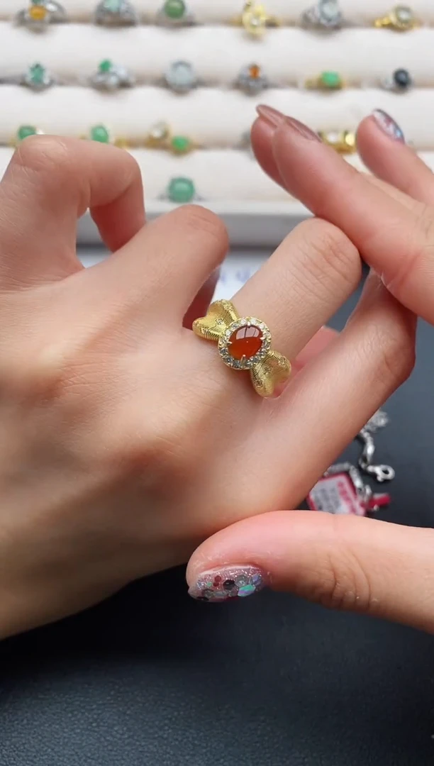 银S925镶嵌戒指翡翠7777777+4