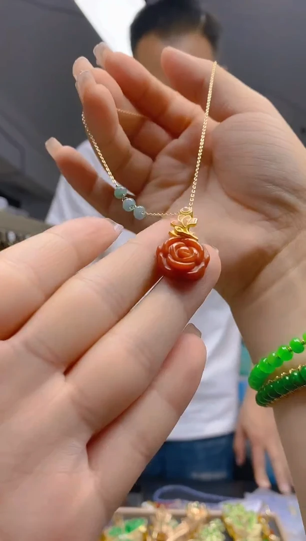 【闪购商品】翡翠耳饰合金105翡翠锁骨链