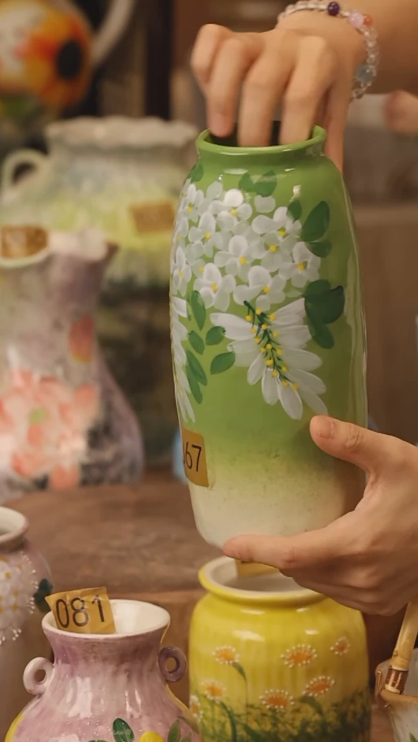 陶瓷367景德镇设计师手作花器摆件侘寂风