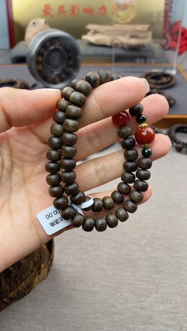 【闪购商品】沉香手串富森红土6*8玉化沉水＋配饰双圈设计