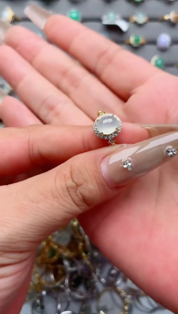 银S925镶嵌戒指翡翠.