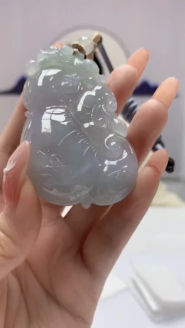 【闪购商品】定制翡翠未镶嵌0405DD-毛货挂件如意160