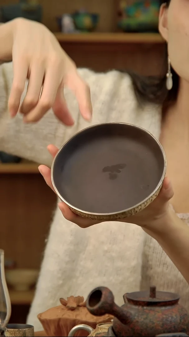 言野手作 粉引仿古三足壶承