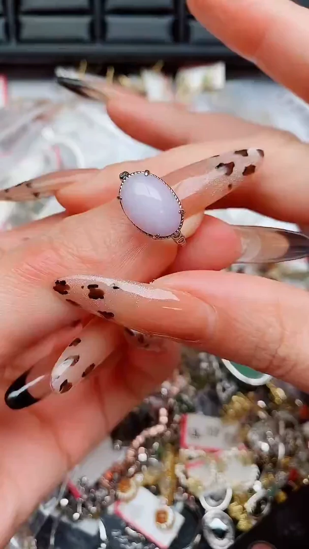 银S925镶嵌戒指翡翠...