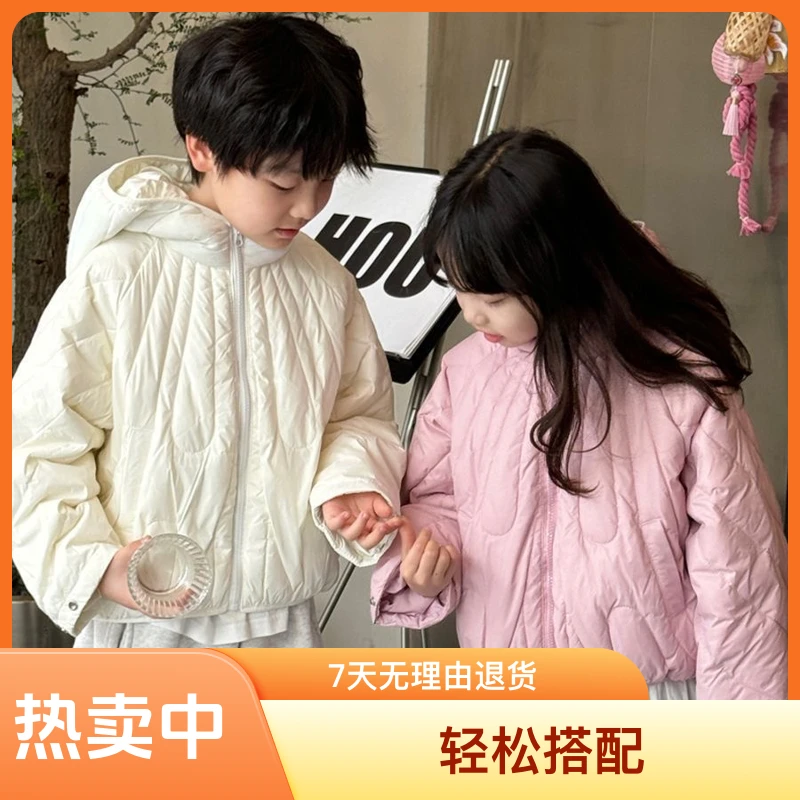 【现货秒发】新款儿童轻薄款绒羽服亲子装纯色超轻保暖洋气外套