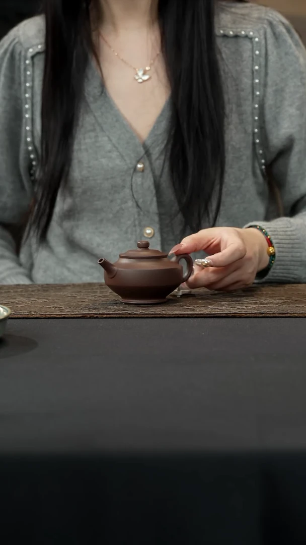 【闪购商品】紫砂茶壶天青泥明式周盘150cc（低温偏红）