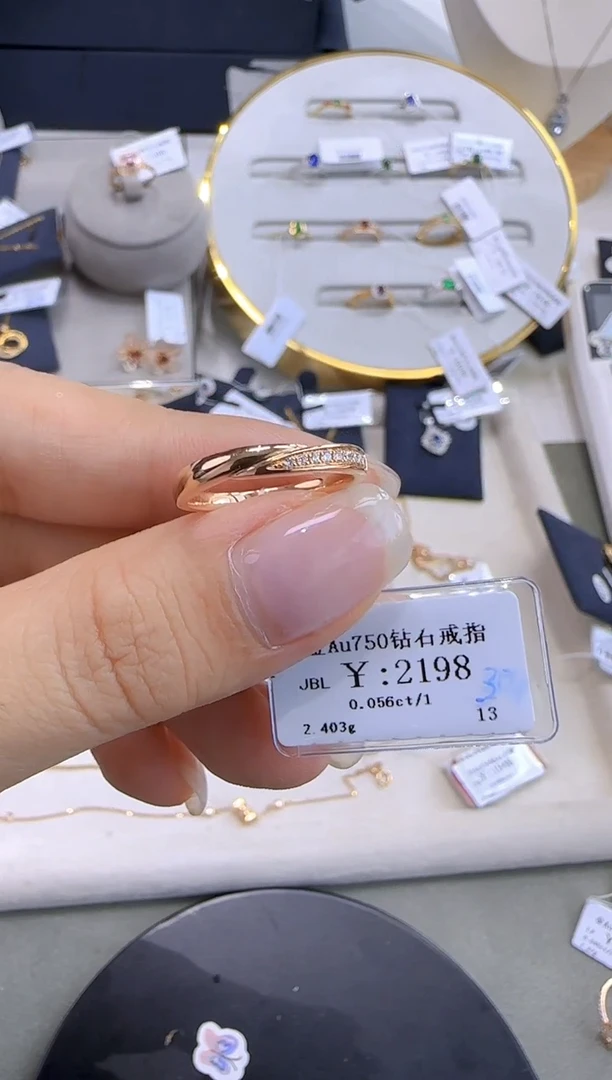 戒指/指环18K金镶嵌钻石18K金戒指1868