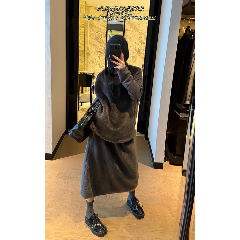 LA CALLA《特价不退不换》羊毛老钱毛毛马甲背心/半身裙YY-WL7742