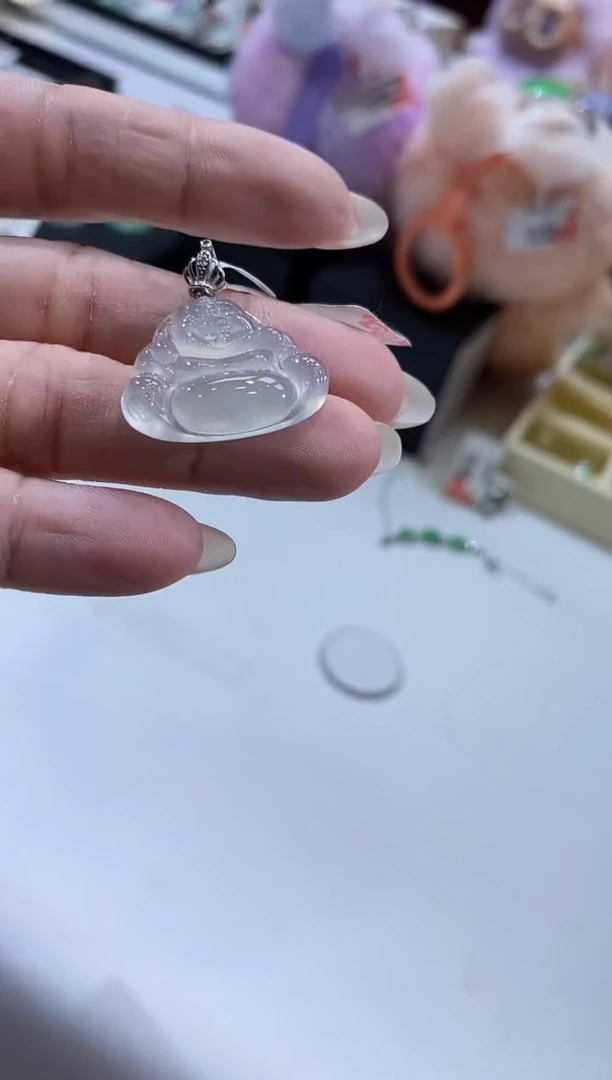 翡翠18K金镶嵌吊坠(不含链)佛公