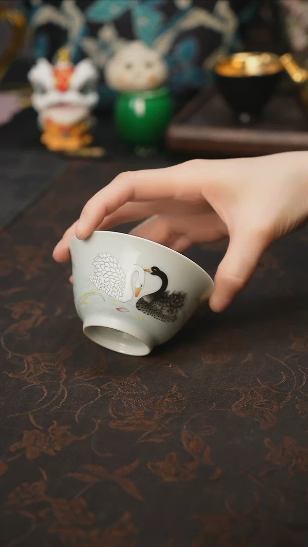 杯景德镇陶瓷杯碗柴烧多人