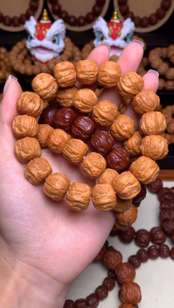 【闪购商品】文玩核桃手串15-16mm金蟾蛤蟆头龙炎料深雕全品