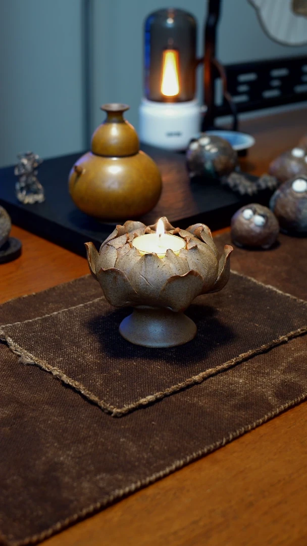 【闪购商品】宝莲灯烛台陶泥手作香插