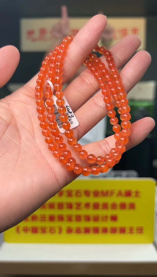 项链未镶嵌南红玛瑙保山冰红南红玛瑙多圈长链5.5-6mm