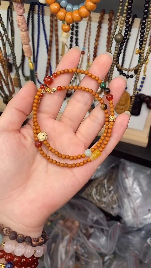 未镶嵌橄榄核手串橄榄核圆珠锁骨链