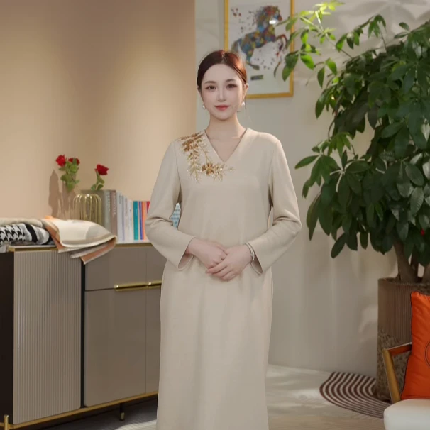 【七景超级太太】2024秋冬高端原创设计款轻奢优雅气质连衣SL24225