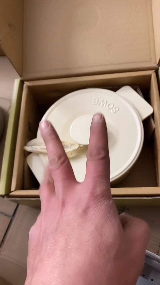 水晶玻璃1珐琅锅22有盖 白 有瑕疵