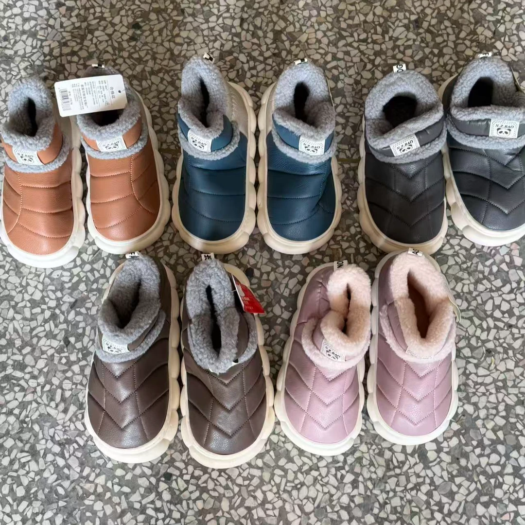 儿童冬季棉拖鞋加绒加厚防水防滑雪地靴男女童外穿家居棉鞋