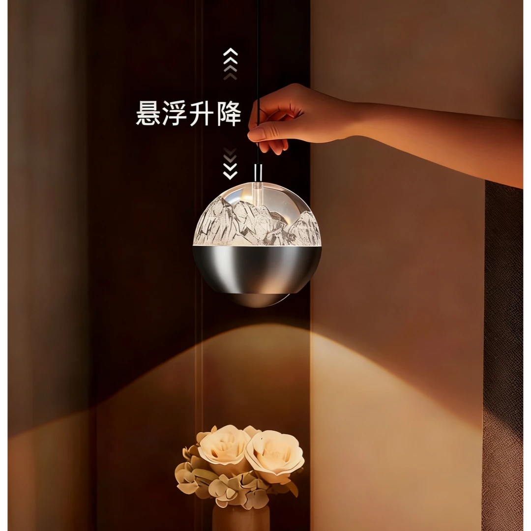 铭博创意轻奢高级可升降床头吊灯感意式极简主卧室房间感应玄关灯