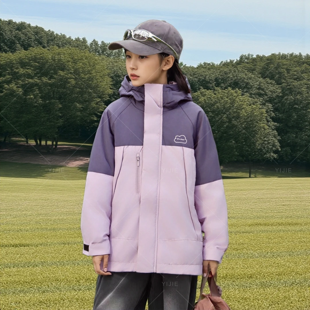 【乐动魔方】男女童冲锋衣外套2025秋季新款中大童三防户外登山