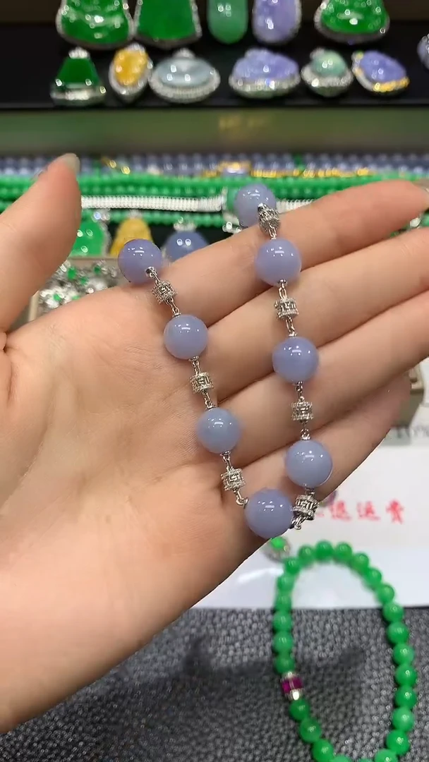 【闪购商品】翡翠手链18K金镶嵌11团购