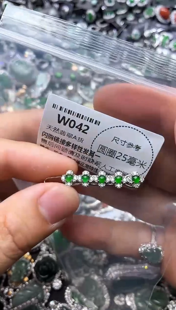 翡翠未镶嵌颈饰W042发夹