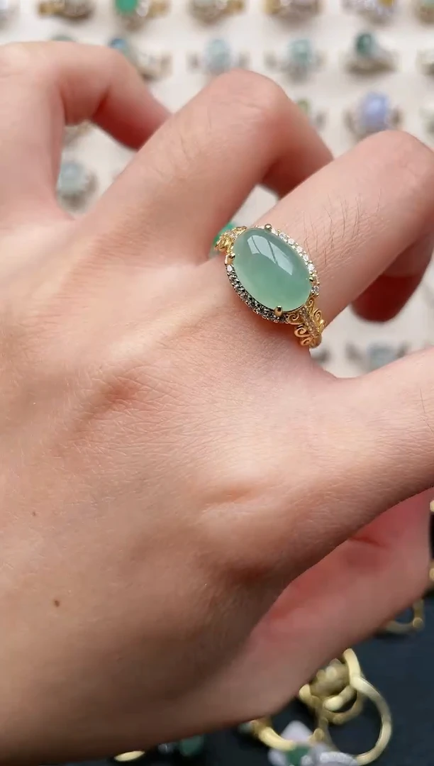 【闪购商品】翡翠戒指银S925镶嵌1111