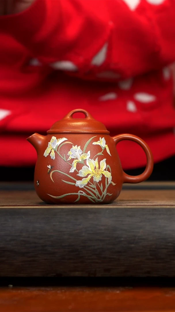 【闪购商品】紫砂茶壶朱泥宝权鸢尾兰140cc
