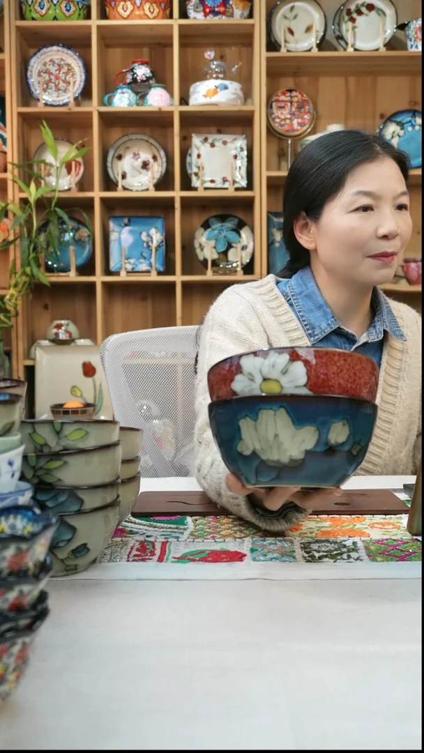 瓷片小可陶瓷高温两只面碗