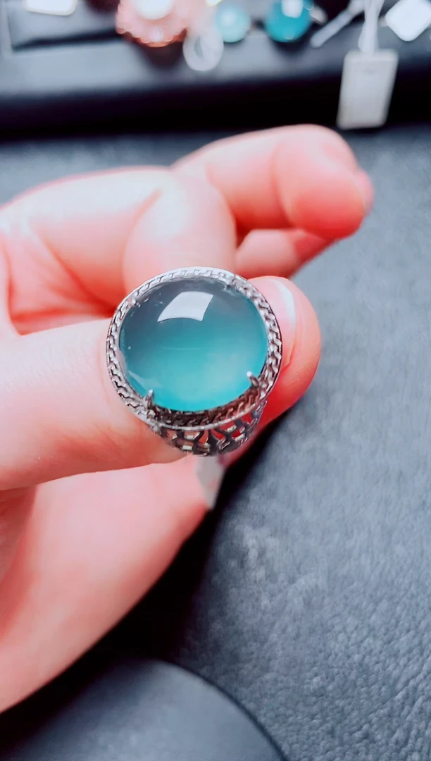 银S925镶嵌戒指翡翠111