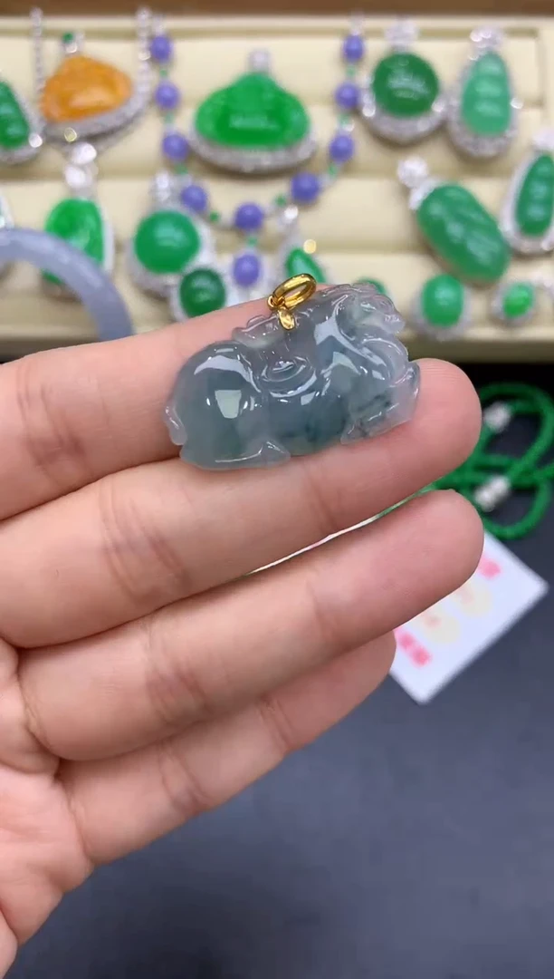 颈饰18K金镶嵌翡翠108-中国好珍宝