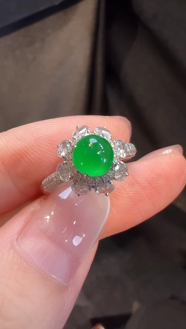 18K金镶嵌戒指翡翠L6戒指