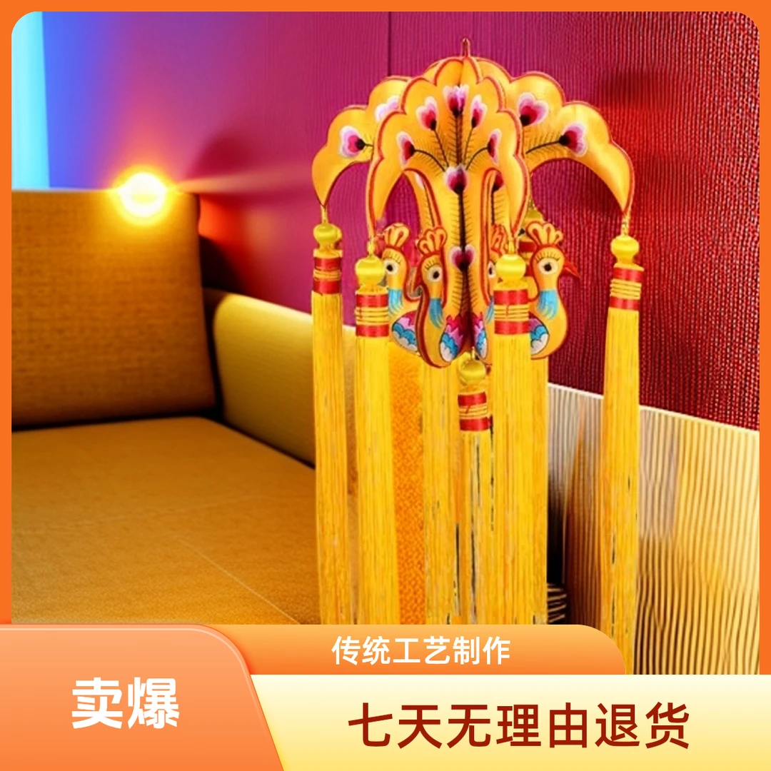 中号28厘米孔雀立体绣花室内客厅挂件刺绣装饰礼物庆阳香包成品
