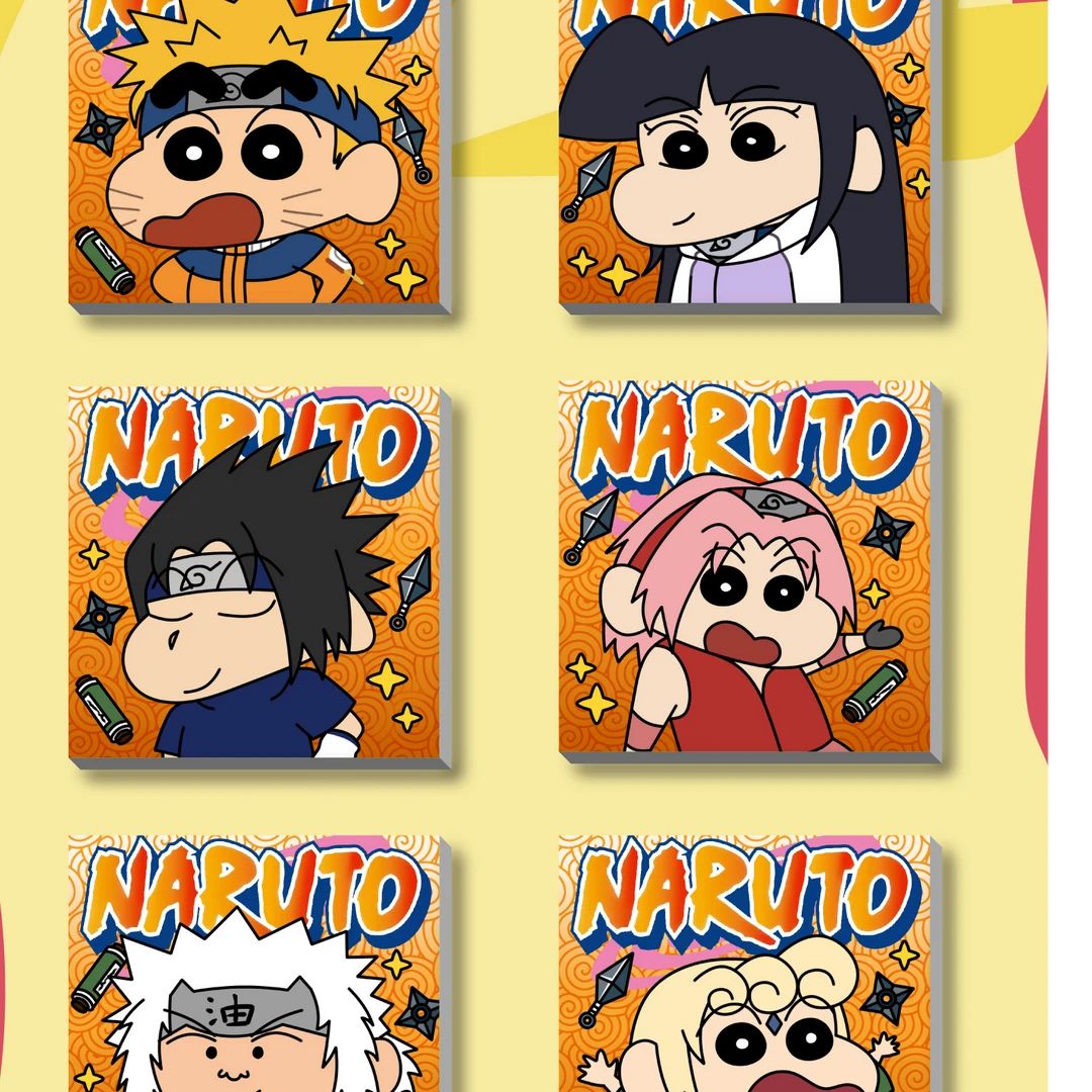 （避JQK）蜡笔小新&变装西游记镭射扑克冰箱贴周边潮玩磁吸动漫