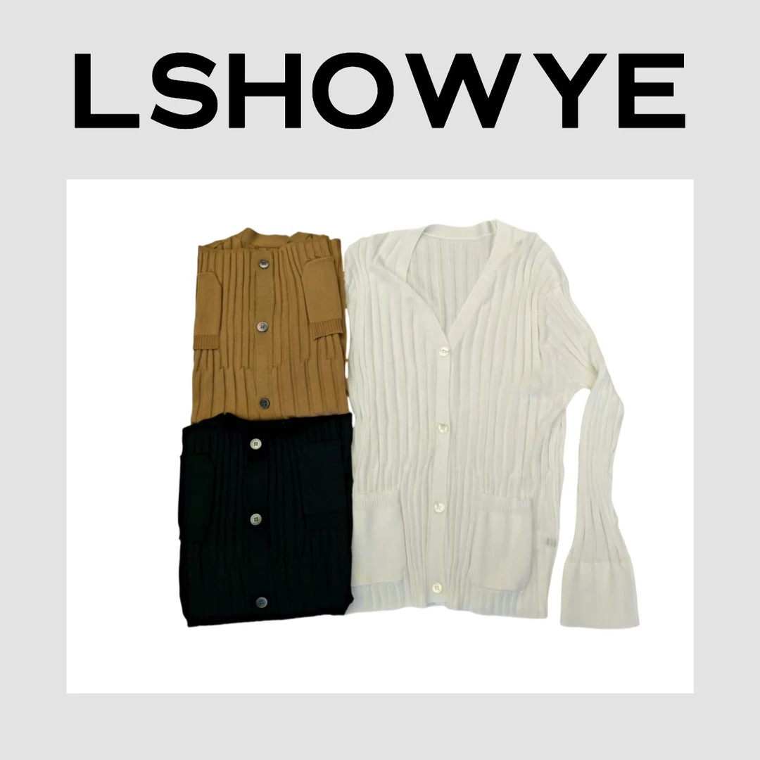 LSHOWYE｜坑条V领针织开衫 26778