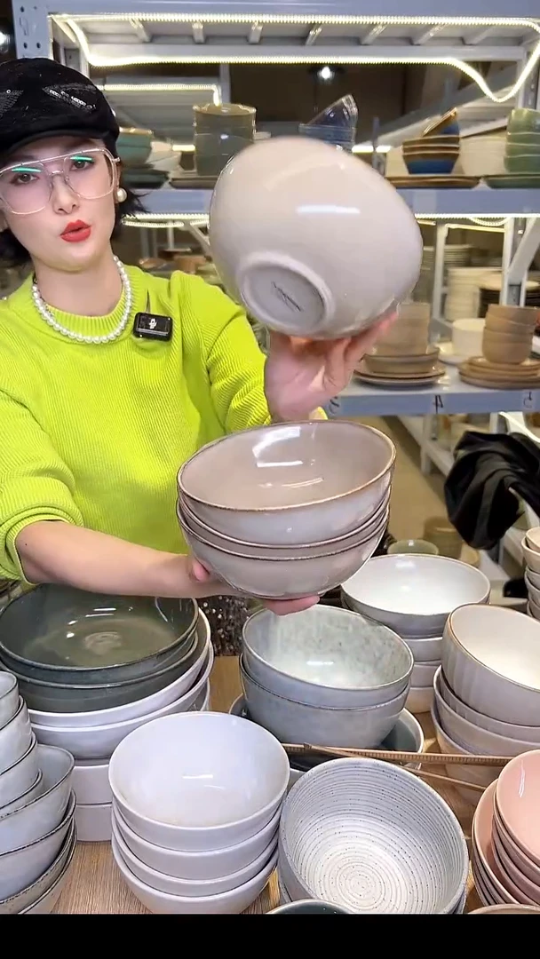 瓷38外贸尾货高温釉下彩陶瓷餐具默认微瑕