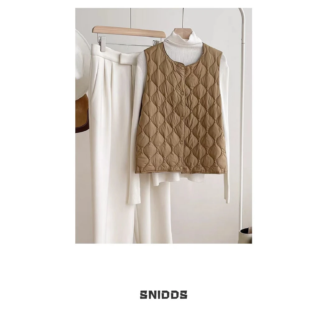 2/12 女士 大衣伴侣 轻薄绗缝圆领内胆羽绒背心