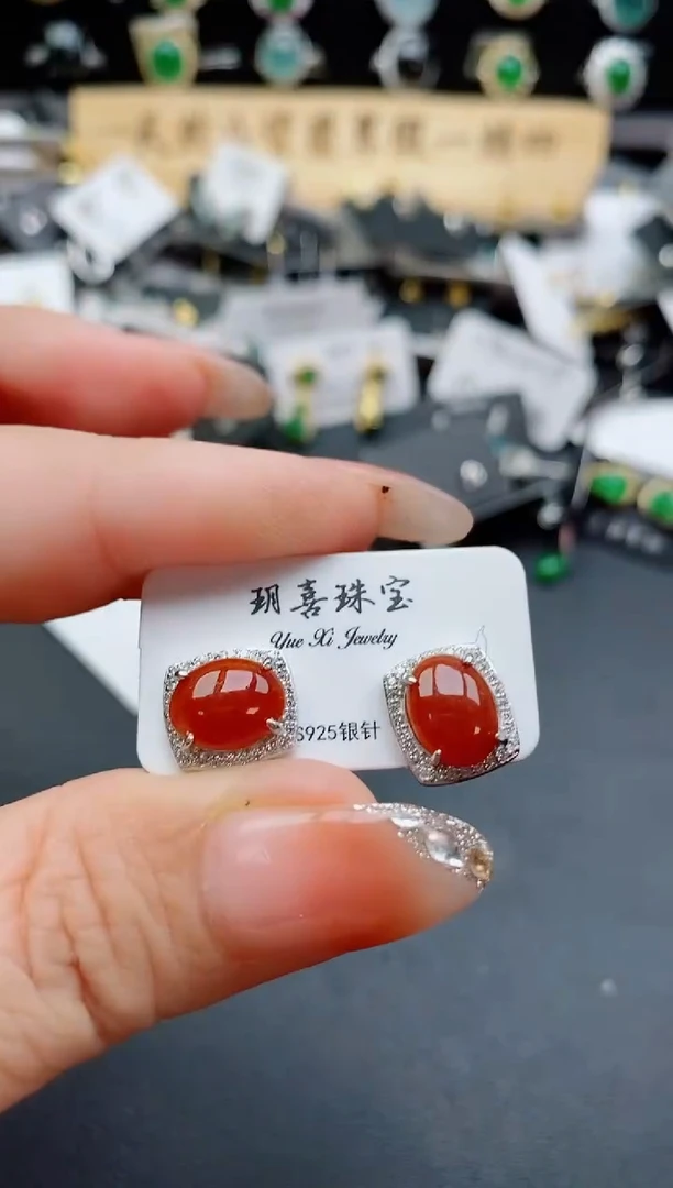 银S925镶嵌戒指翡翠1