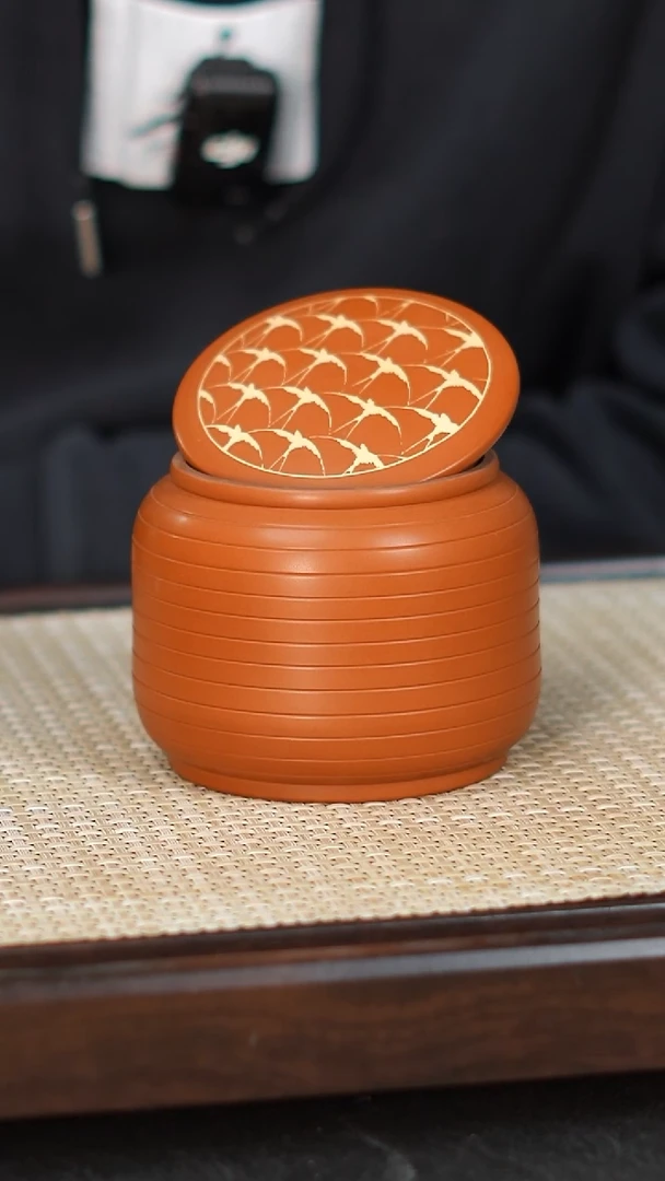 云水山涧建水紫陶 004 花生罐 100g醒茶罐