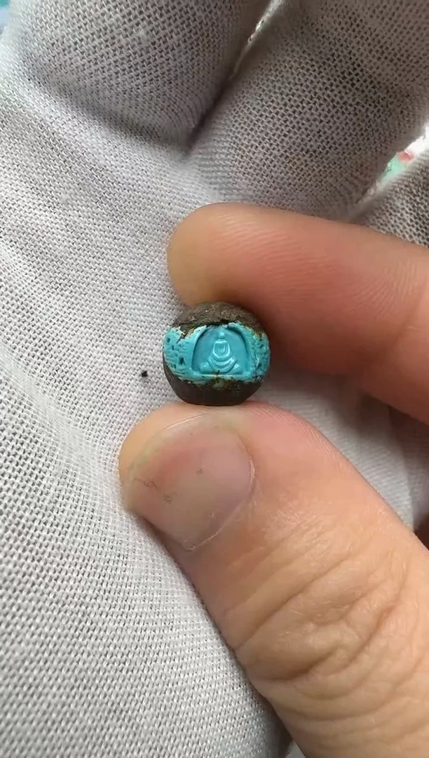 未镶嵌绿松石无相佛圆珠直径11+