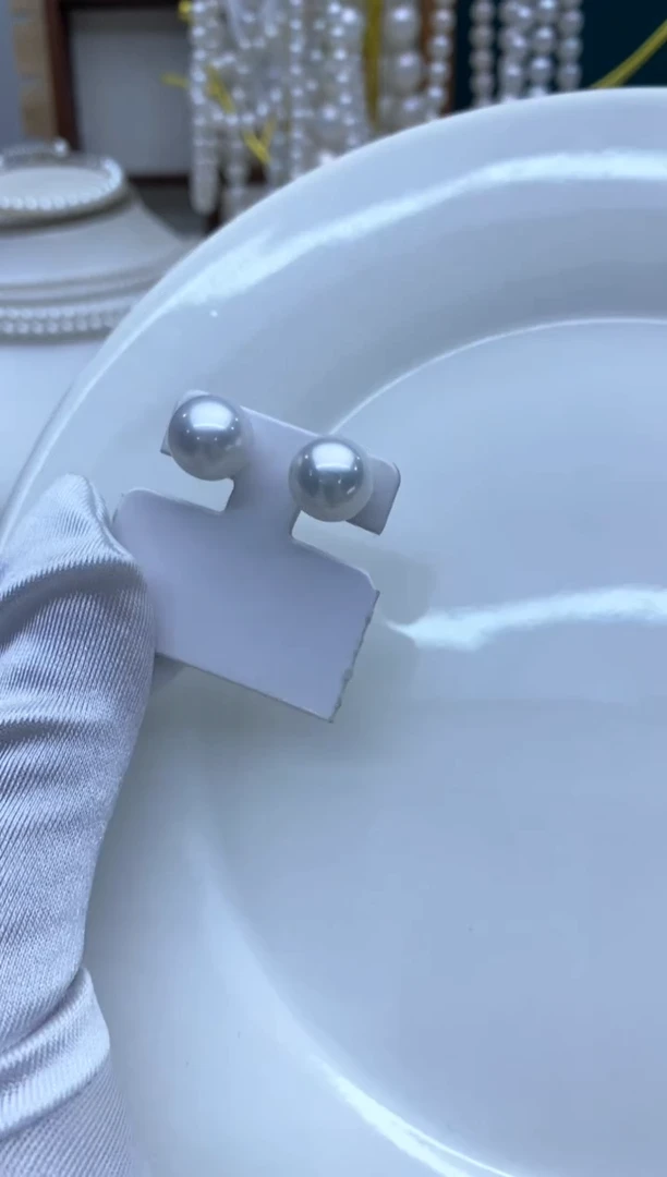 【闪购商品】淡水珍珠耳钉银S925镶嵌11-12