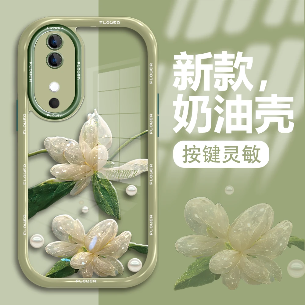 适用于vivos19pro手机壳水晶花新款奶油壳防摔保护软硅胶高级感