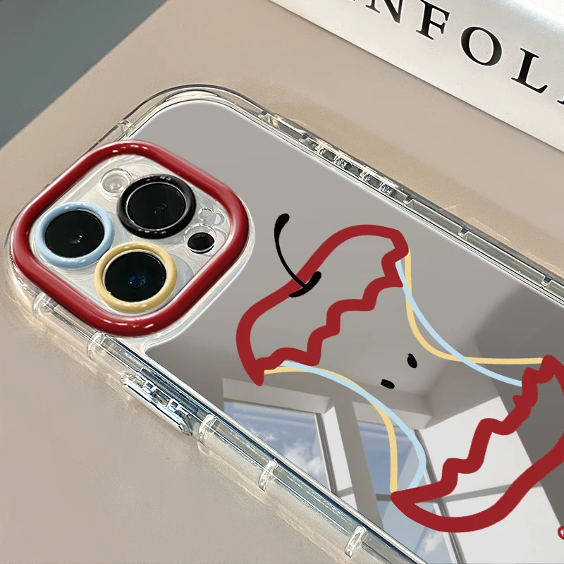 线条苹果核适用于苹果16promax镜面奶油壳iPhone15手机壳华为p可