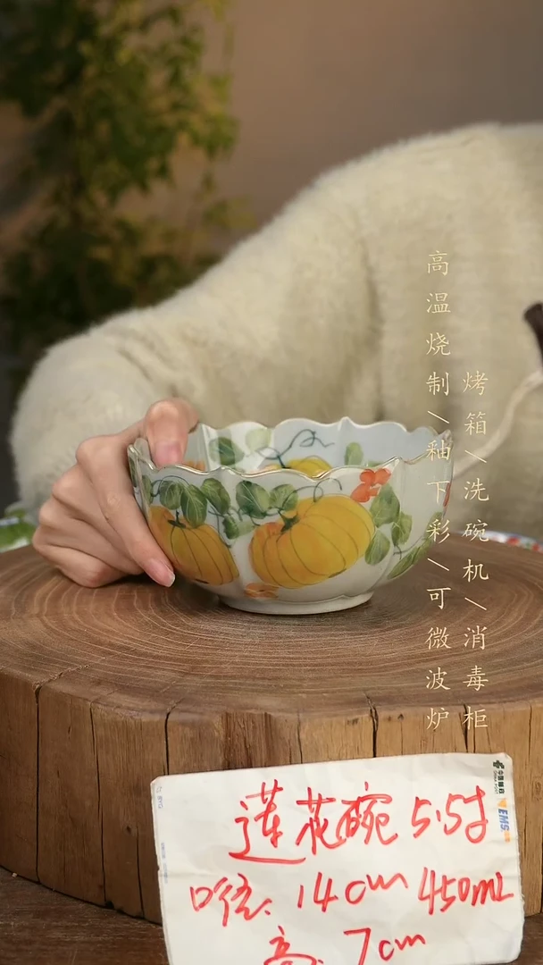 碗瓷景德镇手工手绘高温瓷釉下彩