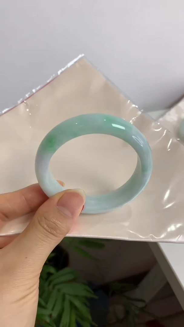 未镶嵌手镯翡翠52.8白底青