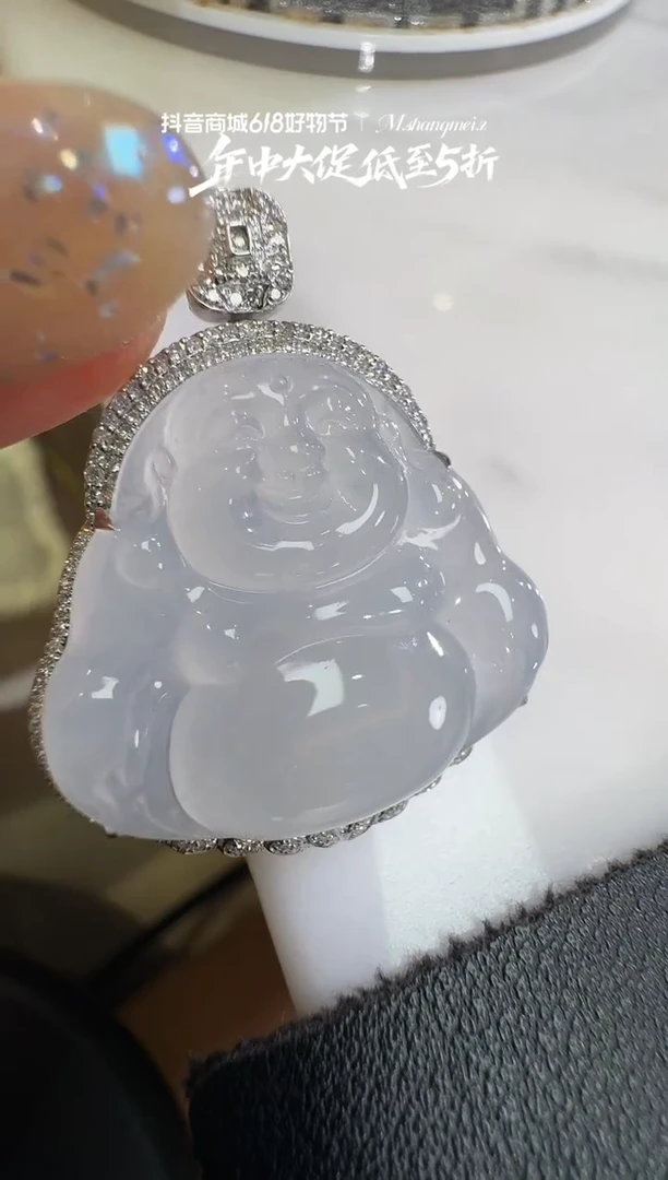 翡翠18K金镶嵌吊坠(不含链)【源头工厂】钻石镶嵌